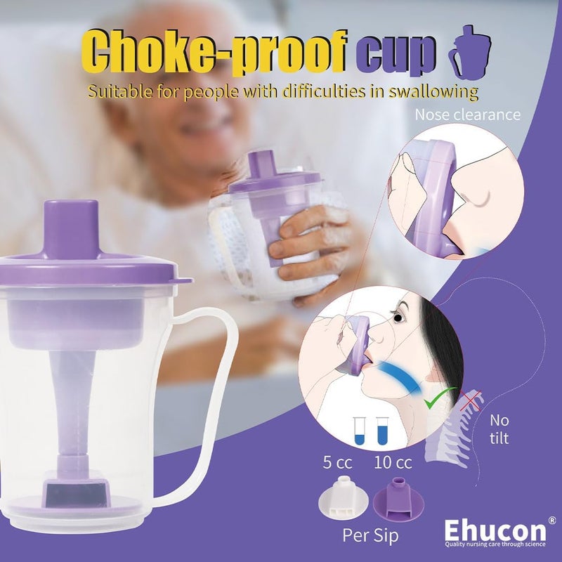 Ehucon Dysphagia Regulating Drinking Cup for Swallowing and Disorders People,Dispenses 5cc or 10cc of Liquid Each Time,No Thickener is Used.Helps to Prevent Choking - Image 3